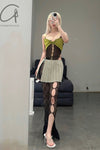 RUI hollow knitted half skirt RSS23KN13 ONYX black